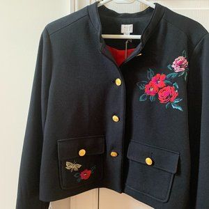 a new day black jacket with embroidery - NWT, size 12